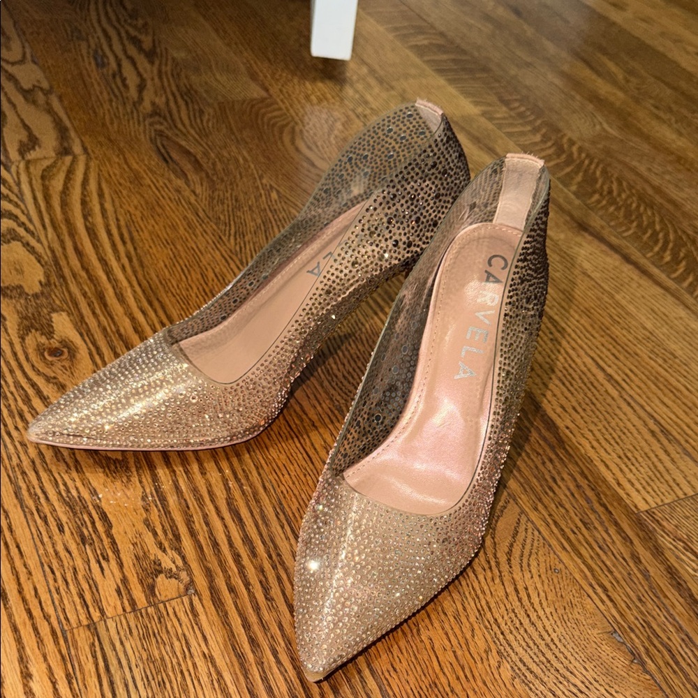 Carvela Rose Gold Pointed Toe Embellished Pumps